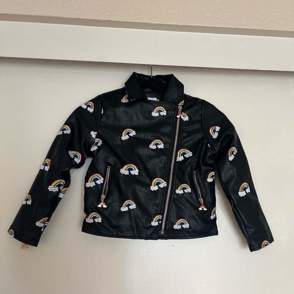 GIRLS KID RAINBOW LEATHER JACKET